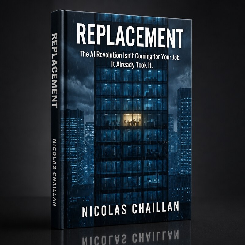 REPLACEMENT by Nicolas Chaillan — 3D book cover